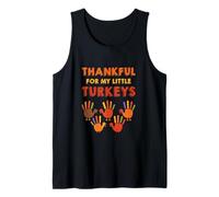Agradecido por mis pequeños Pavos Maestro Acción de Gracias Camiseta sin Mangas