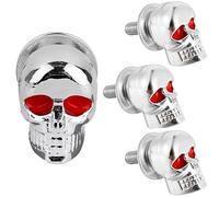 AGradify Tornillos universales cromados para placa de matrícula, para motocicleta, Chopper, marco de etiqueta de coche, acero inoxidable, cierres antirrobo, paquete de 4