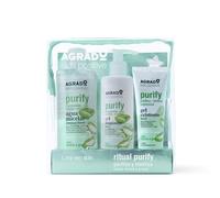AGRADO - Neceser Limpieza Facial Purify, Agua Micelar 400ml + Gel Limpiador 250ml + Gel Exfoliante 100ml, Con Aloe Vera y Niacinamida, Ayuda a Eliminar Manchas del Rostro, Pieles mixtas a grasas