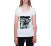 Agredida por La Osadía De Kathrine Switzer Camiseta De Manga Corta Blanca con Cuello Redondo para Mujer T-Shirt Short Sleeve White Crewneck tee For Women