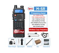 (Agregar auriculares) Walkie Talkie M-5R AM FM Seis bandas 3800 mAh Frecuencia de copia inalámbrica
