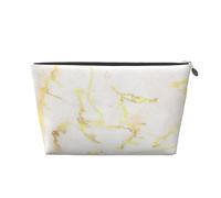 Agregue Su Texto Mármol Dorado En Blanco Moderno Elegante, Bolsa de artículos de tocador Bolsa de Maquillaje Bolsa de cosméticos Bolsa de artículos de tocador de Viaje portátil