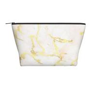 Agregue Su Texto Mármol Dorado En Blanco Moderno Elegante, Bolsa de artículos de tocador Bolsa de Maquillaje Bolsa de cosméticos Bolsa de artículos de tocador de Viaje portátil
