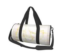 Agregue Su Texto Mármol Dorado En Blanco Moderno Elegante, Bolsa de Viaje de Gran Capacidad, Bolso Redondo, Bolsa de Viaje Deportiva, Bolsa de Mano, Bolsa de Fitness