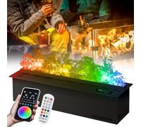 agreilduite Chimenea Eléctrica De Vapor Empotrada - Llama Nebulizadora 3D De 9 Colores, Llama Simulada 3D, Niebla Táctil, con Aplicación Y Control Remoto, Suministro De Agua Automático 100cm/39.3in