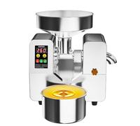 agreilduite Prensa Aceite Automática Extractor Aceite Semillas Eléctrico, Cámara Acero INOX 420 40-300°C Control Digital 5-9 kg/h para Cacahuete Sésamo Girasol Nuez Lino