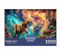 Agresividad Dinosaurio Puzzle 1000 Piezas, Juego Educativo, Desafío, para Adultos Y Niños Mayores De 12 Años Imposible Rompecabezas - Obra De Arte 38x26cm/1000pcs