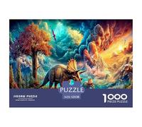Agresividad Dinosaurio Puzzle 1000 Piezas, Juego Educativo, Desafío, para Adultos Y Niños Mayores De 12 Años Un Rompecabezas Desafiante - Decoración del Hogar 52x38cm/1000pcs