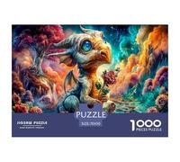 Agresividad Dinosaurio Puzzle 1000 Piezas, Moderno DIY,Entretenimiento Creativo Clásicos para Adultos Y Niños A Partir De 12 Años Un Rompecabezas Desafiante - Decoración del Hogar 70x50cm/1000pcs
