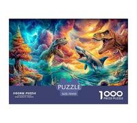 Agresividad Dinosaurio Puzzle 1000 Piezas, Moderno DIY,Entretenimiento Creativo para Adultos Y Niños Mayores De 12 Años Un Rompecabezas Desafiante - Decoración del Hogar 70x50cm/1000pcs