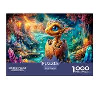 Agresividad Dinosaurio Puzzle De 1000 Piezas, Juego Educativo, Desafío, Clásicos para Adultos Y Niños A Partir De 12 Años Imposible Rompecabezas - Decoración del Hogar 70x50cm/1000pcs