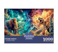 Agresividad Dinosaurio Puzzle De 1000 Piezas, Juego Educativo, Desafío, para Adultos Y Niños Mayores De 12 Años Un Rompecabezas Desafiante - Decoración del Hogar 38x26cm/1000pcs