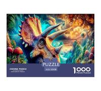 Agresividad Dinosaurio Puzzle De 1000 Piezas, Moderno DIY,Entretenimiento Creativo Clásicos para Adultos Y Niños A Partir De 12 Años Un Rompecabezas Desafiante - Obra De Arte 52x38cm/1000pcs