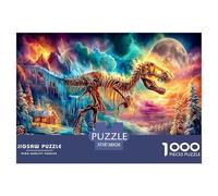 Agresividad Dinosaurio Puzzle De 1000 Piezas, Moderno DIY,Entretenimiento Creativo Clásicos para Adultos Y Niños A Partir De 12 Años Un Rompecabezas Desafiante - Decoración del Hogar 38x26cm/1000pcs