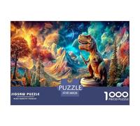 Agresividad Dinosaurio Puzzle De 1000 Piezas, Moderno DIY,Entretenimiento Creativo Clásicos para Adultos Y Niños A Partir De 12 Años Rompecabezas Familiar - Decoración del Hogar 38x26cm/1000pcs