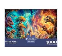 Agresividad Dinosaurio Puzzle De 1000 Piezas,Moderno DIY,Entretenimiento Creativo para Adultos Y Niños Mayores De 12 Años Rompecabezas Familiar - Obra De Arte 38x26cm/1000pcs