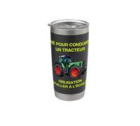 Agriculteur Fermier Agriculture Paysan Tracteur École Enfant Vaso térmico de acero inoxidable de doble pared