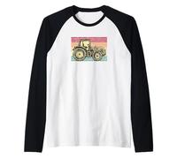 Agricultor Campesino Campesina Retro Vintage Tractor Camiseta Manga Raglan