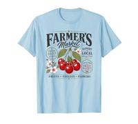 Agricultores Fruta Flores Mercado Cereza Frutas Cerezas Frescas Camiseta