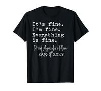 Agricultura Mamá Está Bien Estoy Bien Orgullosa Mamá Senior 2027 Divertido Camiseta gráfica económica, Hombre, Negro, XL