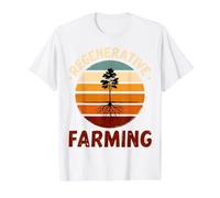 Agricultura Regenerativa Sostenible Camiseta gráfica económica, Hombre, Blanco, M