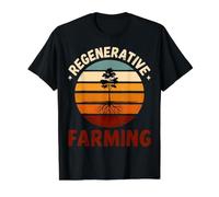 Agricultura Regenerativa Sostenible Camiseta gráfica económica, Hombre, Negro, S