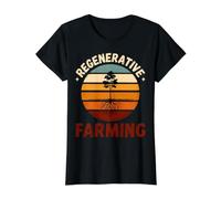 Agricultura Regenerativa Sostenible Camiseta gráfica económica, Mujer, Negro, XL