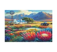 Agricultura Tractor Vintage Puzzle 1000 Piezas Portátil Familiar Vida Rural Rompecabezas 3D para Familia Desafío Intelectual Maquetas Educativas Construir 1000 PCS