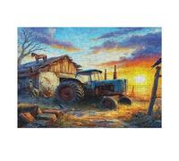 Agricultura Tractor Vintage Puzzle 300 Piezas Educativo Impresión HD Vida Rural Juego De Rompecabezas para Familia Entretenimiento Inteligente Construir Maquetas 300 PCS