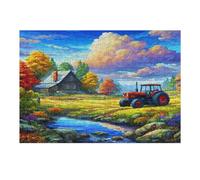 Agricultura Tractor Vintage Puzzle 300 Piezas Obra De Arte Familiar Vida Rural Rompecabezas 3D para Hombres Y Mujeres Juguete Educativo Desafío Intelectual 300 PCS