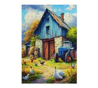 Agricultura Tractor Vintage Puzzle 300 Piezas Regalo Familiar Vida Rural Rompecabezas 3D Obra De Arte para Hombres Y Mujeres DIY Creativo Aliviar Estrés 300 PCS