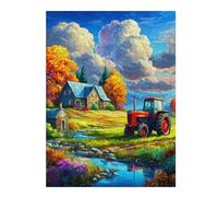Agricultura Tractor Vintage Puzzle 500 Piezas Alivio De Estrés Vida Rural Rompecabezas para Hombres Y Mujeres Decoración Hogar Estera Portátil 3D Moderno 500 PCS