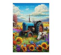 Agricultura Tractor Vintage Puzzle 500 Piezas Desafío Intelectual Vida Rural Rompecabezas para Adultos Obra De Arte Colorido DIY Creativo Decoración Hogar 500 PCS