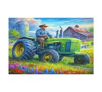Agricultura Tractor Vintage Puzzles 1000 Piezas Alivio Estrés Mental Vida Rural Rompecabezas 3D para Toda La Familia Juguete Educativo Desafío Intelectual 1000 PCS