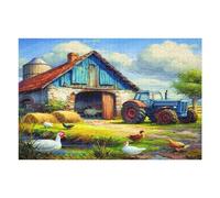 Agricultura Tractor Vintage Puzzles 1000 Piezas Impossible 3D Vida Rural Rompecabezas para Adultos Desafío Intelectual Estera Portátil DIY Moderno Creativo 1000 PCS