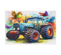 Agricultura Tractor Vintage Puzzles 1000 Piezas Obra De Arte Decorativa Vida Rural Rompecabezas Familiar para Adultos DIY Creativo Aliviar Estrés Portátil 1000 PCS