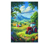Agricultura Tractor Vintage Puzzles 1000 Piezas Portátil 3D Compacto Vida Rural Rompecabezas Familiar para Toda La Familia Maquetas Educativas Construir Aliviar Estrés 1000 PCS