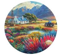 Agricultura Tractor Vintage Rompecabezas Infantil Y Adulto 195 Piezas Animales Formas Únicas Vida Rural Puzzle Niños Desafiante Intelectual Desafío Mental Antiestrés195 PCS