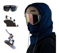 Agriculturi Waterproof Fleece-Lined Hood,Balaclava Ski Cycling Face Mask,Unisex Winter Warm Ski Helmet Cover with Drawstring (FR/ES, Letras, Talla única, Dark Blue)