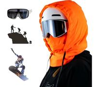 Agriculturi Waterproof Fleece-Lined Hood,Balaclava Ski Cycling Face Mask,Unisex Winter Warm Ski Helmet Cover with Drawstring (FR/ES, Letras, Talla única, Orange)