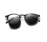 AGRIEVE Gafas anti luz azul montura gafas de sol polarizadas clip redondo gafas de sol de moda gafas masculinas sombras Uv400, BlackGrey, talla única