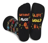 AGRIMONY Calcetines de música divertidos para hombres y mujeres, regalos de calcetines musicales locos, cumpleaños, Navidad, regalo divertido, Music01, Medium / Large