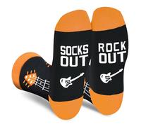 AGRIMONY Calcetines de música divertidos para hombres y mujeres, regalos de calcetines musicales locos, cumpleaños, Navidad, regalo divertido, Guitar02, Medium / Large