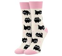 AGRIMONY Calcetines Mujer Animales Divertidos - Gato Personalizados Originales Dibujos Estampados Graciosos Frikis Colores Arte Algodon Calcetines Regalos Originales