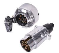 AGRISHOP 12 V 7 Pines Enchufe De Remolque Metal Conector Macho Hembra Aluminio Adaptador para RV Caravana Tractor Camión Van