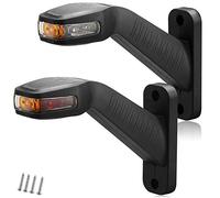 AGRISHOP 2 PCS 12/ 24V LED Goma Tallo Base Luz Remolque Señalización Contorno Despeje Lámpara Ambar Blanco Rojo Impermeable RV Caravan Tractor Camión E-mark Homologacion