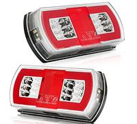 AGRISHOP 2PCS Luces Traseras Remolque 12/24V LED, led Piloto Trasero de 4 Funciones Universal 12V Luces Remolque led Luz de Matrícula Placa Luz de Freno Impermeable Para Camión Van Caravan Homologados