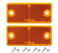 AGRISHOP 2Piezas Reflectors Naranja Rectangular,Catadioptrico con Tornillos para Remolque,Homologados E,90x40x6.5mm, Reflector de Seguridad de Moto Bicicleta (Naranja/Rectangulares/2Piezas)