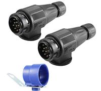 AGRISHOP Enchufe de Remolque 13pines,12v 2piezas Enchufe de Conexión de Remolque Macho con Soporte para Enchufe Remolque