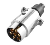 AGRISHOP Enchufe Remolque 7 Pines Metal, Clavija 7 Polos 12V, Conexión Aluminio